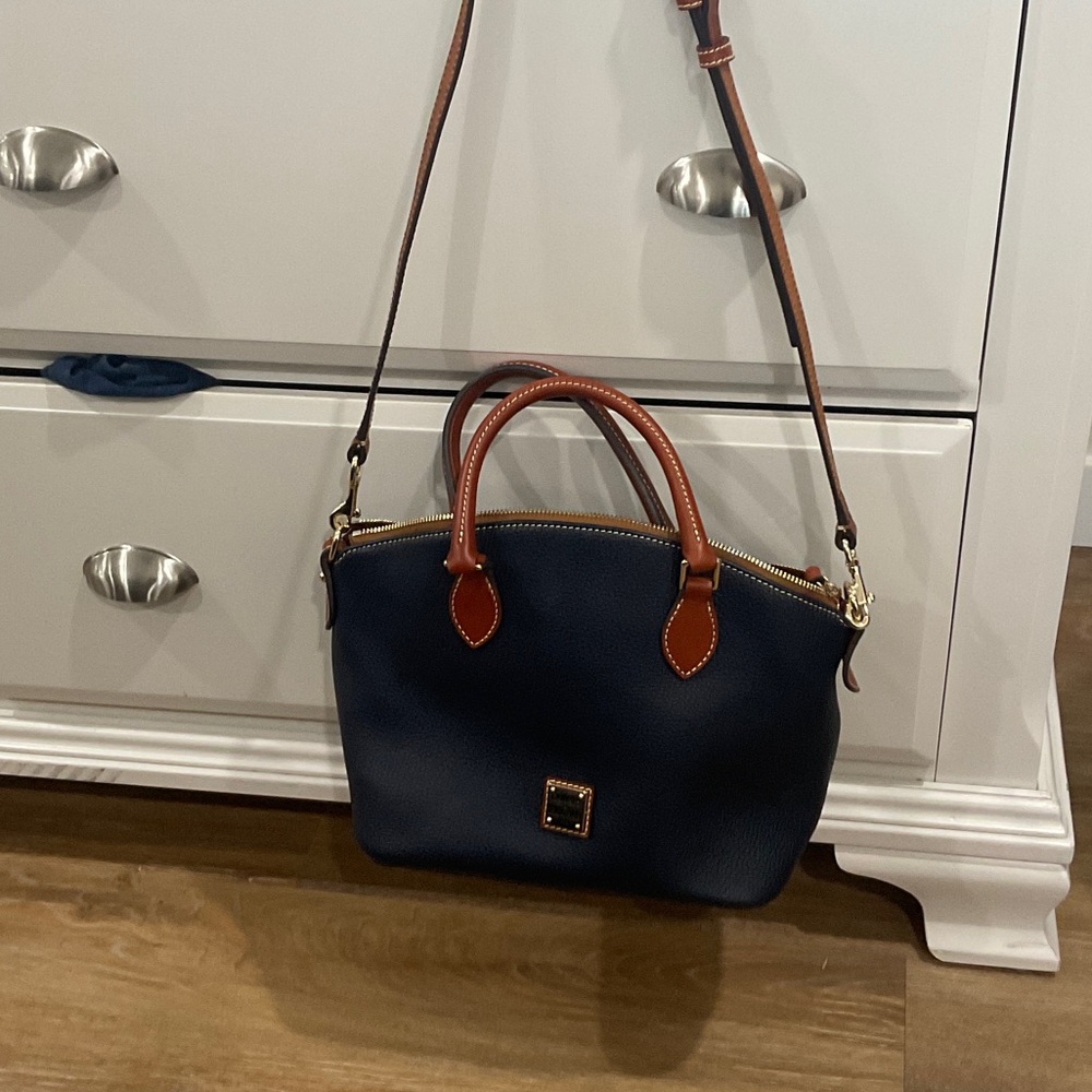 Dooney & Bourke Navy and Tan Crossbody Bag